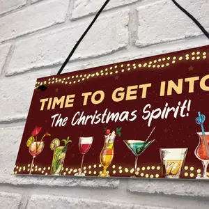 Red Ocean Christmas Sign For Home Bar Man Cave Bar Sign Gin Cocktail Gifts