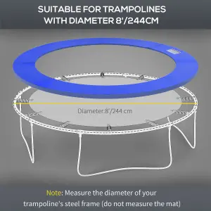 HOMCOM 8ft Trampoline Pads Safety Enclosure Pad Trampoline Accessories Blue