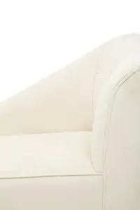 Interiors by Premier Cream Velvet Chaise Lounge, Chaise Lounge Sofa for Home, Right Arm Chaise Sofa