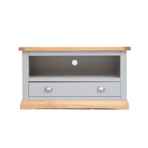 Bomporto Light Grey 1 Drawer TV Cabinet Chrome Cup Handle