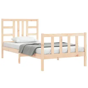 Berkfield Bed Frame with Headboard 90x200 cm Solid Wood