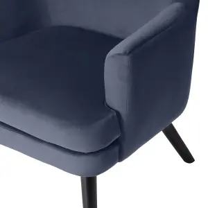 Kenver Dark blue Velvet effect Relaxer chair (H)895mm (W)720mm (D)735mm