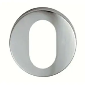 52mm Oval Profile Open Escutcheon 8mm Depth Concealed Fix Satin Aluminium