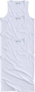 Cotton Traders Men's 3 Pack Sleeveless Vests In White - Size Extra Large