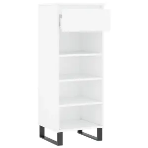 Berkfield Shoe Cabinet White 40x36x105 cm Engineered Wood