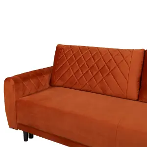 Roma 3 Seater Sofa Bed with Storage - Copper (VELUTTO33)