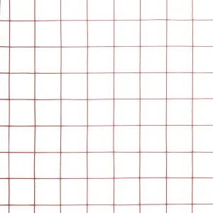 Berkfield Chicken Wire Fence Steel with PVC Coating 25x1.5 m Red