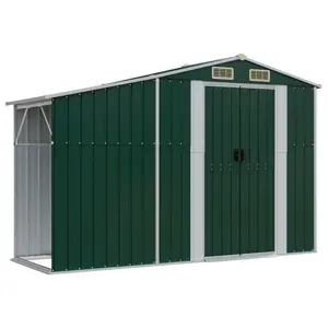 Breban Garden Shed 277 x 365.5 x 179 cm Galvanised Steel Green