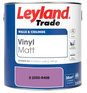 Leyland Trade Vinyl Matt Walls & Ceilings Emulsion Paint (S 2050-R40B) 2.5L