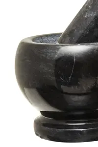 Maison by Premier Salerno Black Marble Mortar And Pestle