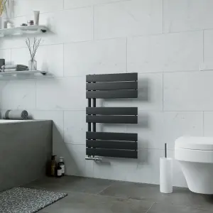 Agadon Panio Up Designer Panel Towel Radiator 745 x 500 mm Black - 1270 BTU - 10 Years Guarantee