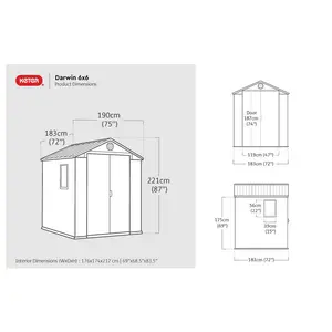 Keter Darwin 6 ft. W x 6 ft. D Apex Outdoor Garden Shed