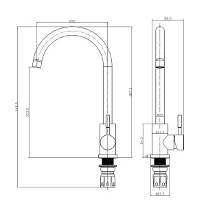 Reginox Taravo BN Single Lever Swan Neck Brushed Nickel Kitchen Mixer Tap