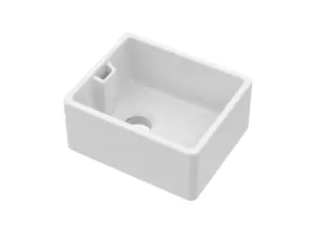 Single Bowl (205mm High Walls) Belfast Kitchen Sink with Overflow, 460mm