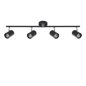 Luminosa Arezzo Ceiling Spotlight Bar 4 Light Matt Black Paint