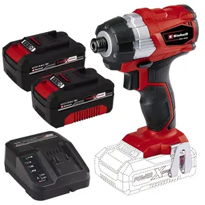 Einhell 18V Cordless Brushless Impact Driver Drill TE-CI 18 LI BL PXC - 2x 4Ah