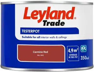 Leyland Trade Vinyl Matt Walls & Ceilings Emulsion Paint Carmine Red (RAL 3002) 350ml Tester