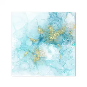 Toughened 6mm Glass Kitchen Splashback 60 x 60cm Aquamarine Quartz - Polished  Heat Resistant Back Splash for Cookers Hob