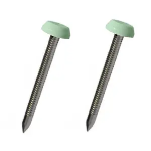 50 x Chartwell Green UPVC 40mm Poly Top Pins Plastic Headed Fascia Fixings