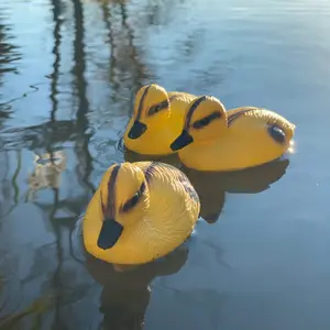 Decorative Plastic Floating Yellow Pond Ducklings (Pack of 3)