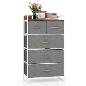 Costway Chest of Drawer with 5 Foldable Drawers Storage Tower