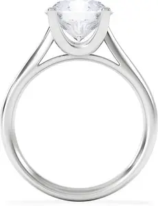 Grace 3.00Ct Lab Diamond Round Cut Engagement Ring In 18K White Gold G/Vs1