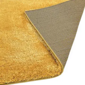 Gold Plain Luxurious Modern Shaggy Easy to clean Rug for Bed Room Living Room and Dining Room-120cm X 170cm