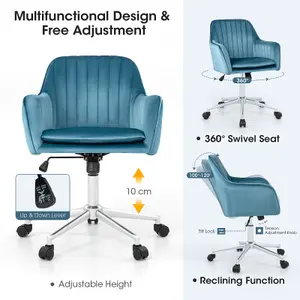 Costway Home Office Chair Ergonomic Swivel Computer Desk Chair Leisure Vanity Armchair