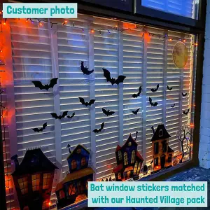 Halloween 28 Bat Window Stickers Halloween Window Decorations Reusable Repositionable Easy to Apply