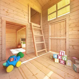 BillyOh Annex Log Cabin Playhouse - W3.0m x D2.5m - 19mm