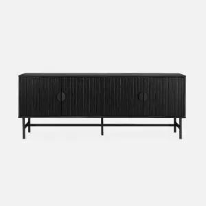 sweeek. 157.5cm TV stand with storage Bazalt Black 157.5x39x60 cm