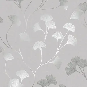 Glistening Ginkgo Wallpaper Grey / Rose Gold Holden 12702