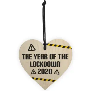 Year Of Lockdown Wooden Heart Quarantine Gift Family Gift Xmas Decoration