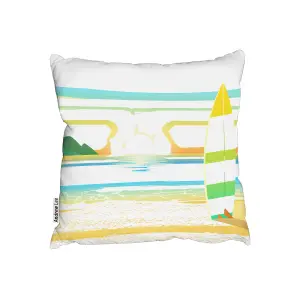 Cushions - Surf Board On Beach (Cushion) / 60cm x 60cm