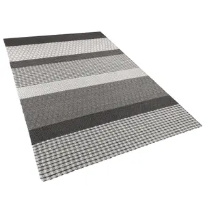 Wool Area Rug 140 x 200 cm Grey AKKAYA