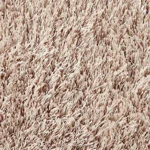 Beige Plain Shaggy Rug, Anti-Shed Rug, Easy to Clean Handmade Rug, Modern Rug for Bedroom, & Dining Room-120cm X 170cm