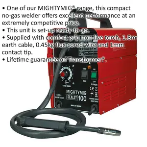 High-Performance 100A Compact MIG Welder for Gasless Welding with Non-Live Torch and Accessories