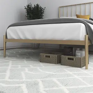 Giulia Modern Metal Bed Gold Look, King