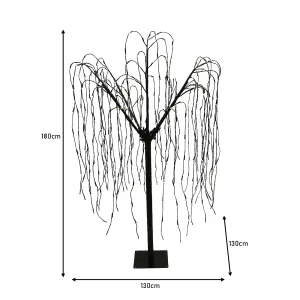 Weeping Willow Tree White 180cm  Warm White