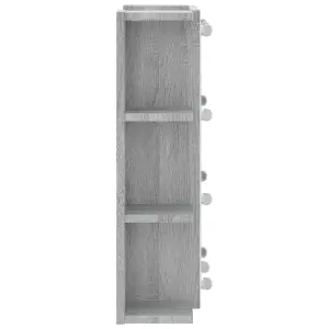 Berkfield Mirror Cabinet with LED Grey Sonoma 70x16.5x60 cm