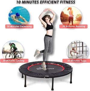 Jandecfit Mini Trampoline Foldable Jumper 40" Fitness Gym Rebounder Black Red