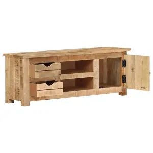 Berkfield TV Cabinet 110x30x40 cm Rough Mango Wood