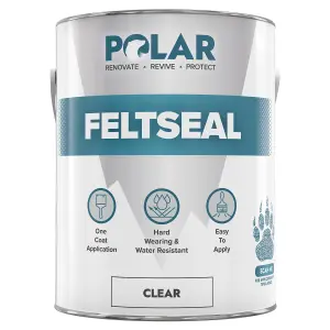 Polar Felt Seal Paint Clear 2.5L, Instant Waterproof Roof Sealant for All Felt Roofs