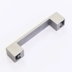 Matt Chrome Thick Squared Handle 128mm Kitchen Cupboard Drawer Cabinet Wardrobe Furniture Silver Grey