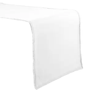 Traditional White French Knot Christmas Dinning Table Runner 230cm