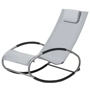 Beliani Modern Sun Lounger Fabric Grey CAMPO