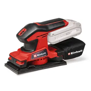 Einhell Cordless Orbital Sheet Sander 18V Power X-Change 1/3 Size Hook & Loop Sheets Dust Bag TE-OS 18/187 Li Solo - Body Only