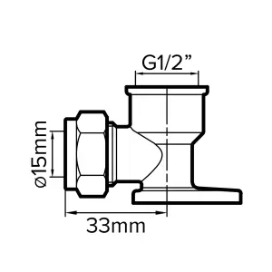 Plumbsure Compression 90° Wallplate Pipe elbow (Dia)15mm 15mm