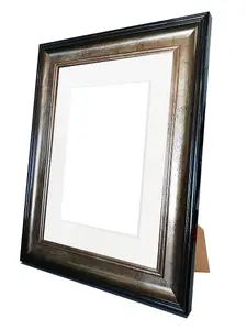 Scandi Black & Gold Frame with White Mount for Image Size 4 x 3 Inch