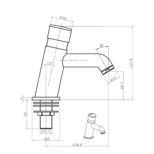 ENKI Vison Chrome Non Concussive Time Adjustable Hot & Cold Indicators Basin Single Tap BT4300